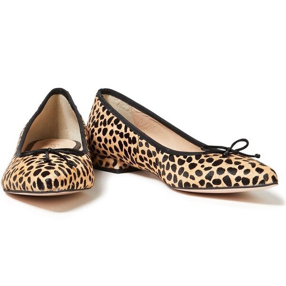 French Sole Penelope Leopard Calf Hair Printed Pointed Ballet Flats US 6 - Picture 1 of 6